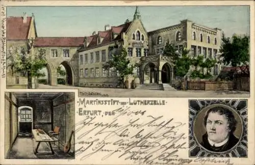 Ak Erfurt in Thüringen, Martinsstift, Lutherzelle