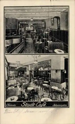 Ak Chemnitz in Sachsen, Stadt-Café, chemnitzer Café, Interieur, Jahannisplatz, Künstlerkonzert