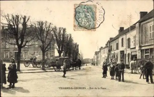 Ak Villiers Saint Georges Seine et Marne, Rue de la Poste