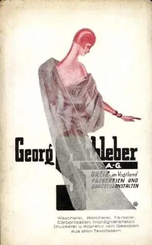 Ak Greiz im Vogtland Thüringen, Georg Weber, Farberein, Appreturanstalten, moderne Grafik