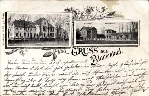 Ak Blumenthal Hansestadt Bremen, King Amtsgericht, Bahnhof, Warichalle, Gruss aus Blumenthal