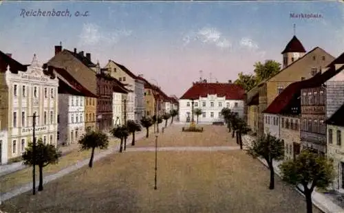 Ak Reichenbach in der Oberlausitz, Marktplatz