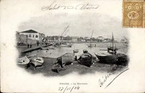 Ak Insel Rhodos Griechenland, Mandraki, Hafenansicht, Boote