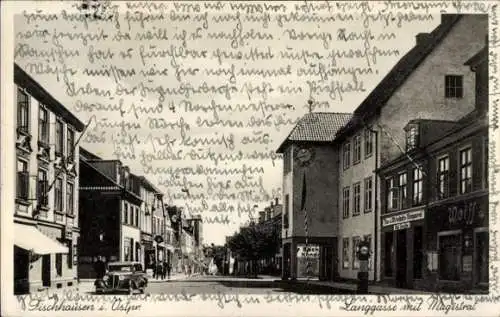 Ak Primorsk Fischhausen Ostpreußen, Langgasse, Magistrat, Geschäfte