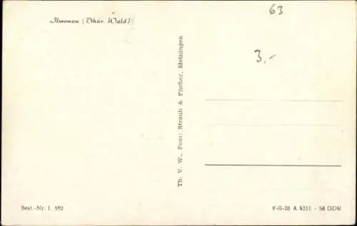 Ak Ilmenau in Thüringen, Stadtansicht, Dächer, grüne Hügel, Wohnhäuser