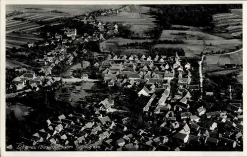 Ak Lichtenau in Baden, Luftaufnahme von  Wohngebäude, Landschaft