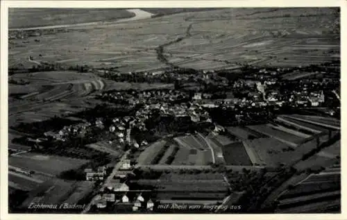 Ak Lichtenau in Baden, Luftaufnahme, Rhein, Weinberge, Lichtenau, Landschaft