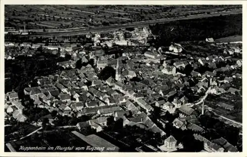 Ak Kuppenheim im Nordschwarzwald, Fliegeraufnahme vom Ort