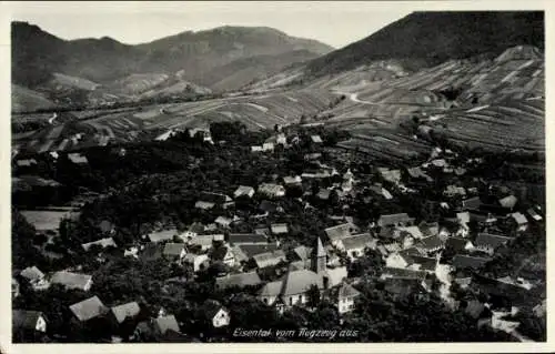 Ak Eisental Bühl in Baden Schwarzwald, Luftaufnahme von  Weinberge, Berge, Häuser