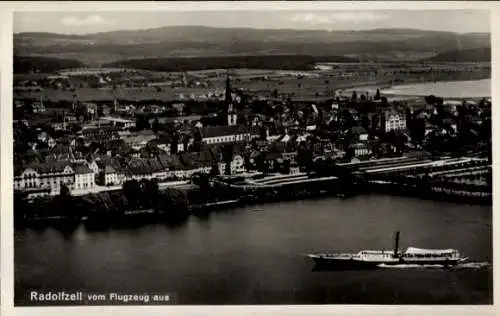 Ak Radolfzell am Bodensee, Fliegeraufnahme, Dampfer