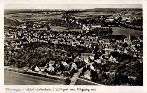 Ak Plieningen Stuttgart in Württemberg, Schloss Hohenheim, Fliegeraufnahme
