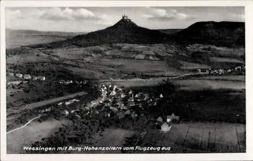Ak Zimmern Bisingen im Zollernalbkreis, Wessingen, Burg Hohenzollern, Fliegeraufnahme