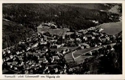Ak Marxzell im Schwarzwald, Luftaufnahme von  , Schwarz-Weiß