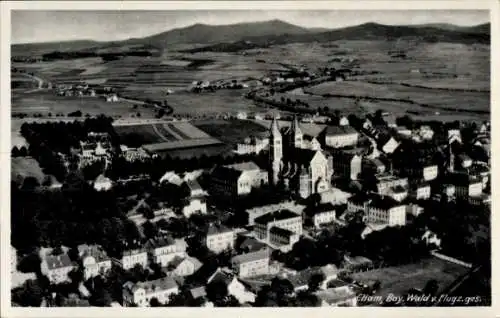 Ak Cham in der Oberpfalz, Fliegeraufnahme
