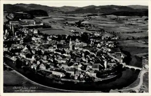 Ak Cham in der Oberpfalz, Fliegeraufnahme