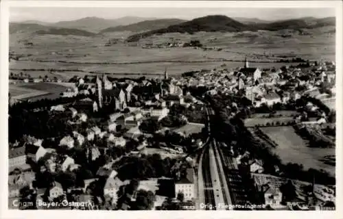 Ak Cham in der Oberpfalz, Fliegeraufnahme