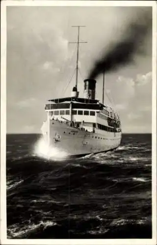 Ak Dampfer Rugard in stürmischer See