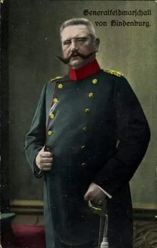 Künstler Ak Generalfeldmarschall Paul von Hindenburg