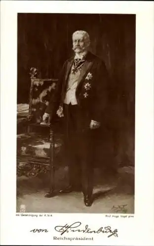 Ak Reichspräsident Paul von Hindenburg, Portrait
