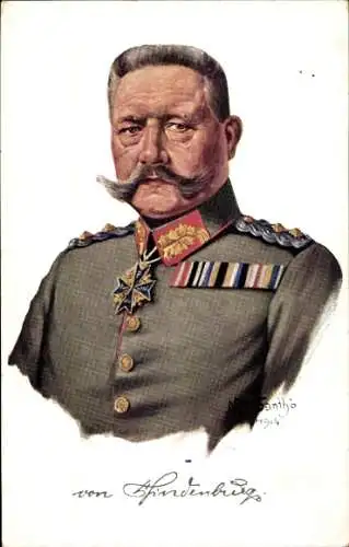 Künstler Ak v. Santho, N., Generalfeldmarschall Paul von Hindenburg, Portrait