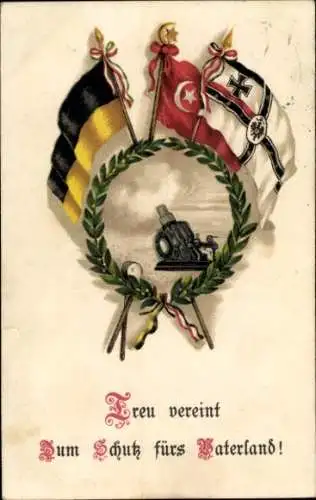 Litho Treu vereint, zum Schutz fürs Vaterland, Geschütz