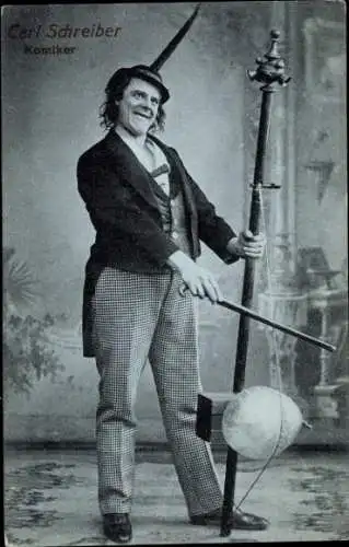 Ak Komiker Carl Schreiber, Portrait