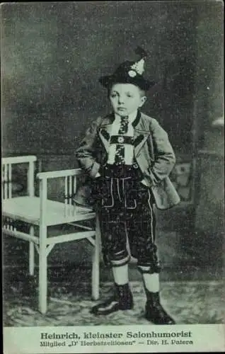 Ak Heinrich, kleinster Salonhumorist, Mitglied D' Herbstzeitlosen