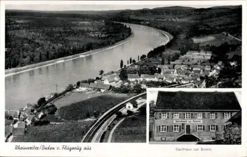 Ak Rheinweiler in Baden, Fliegeraufnahme, Gasthaus zur Sonne