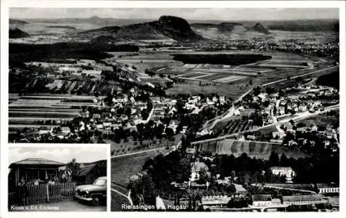 Ak Rielasingen in Baden, Kiosk v. Ed Enderes, Fliegeraufnahme