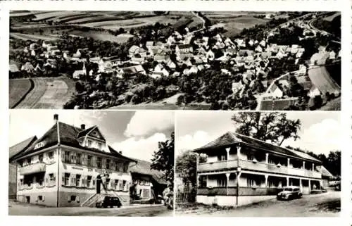 Ak Fützen Blumberg am Schwarzwald, Gasthaus Wilder Mann, Bes. Otto Müller, Fliegeraufnahme