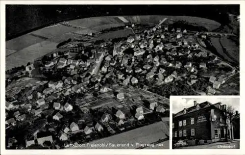 Ak Freienohl Meschede im Sauerland, Fliegeraufnahme, Lindenhof
