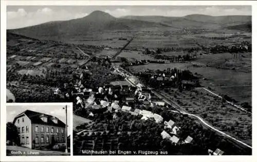 Ak Mühlhausen Ehingen im Hegau, Fliegeraufnahme, Gasthaus zum Löwen