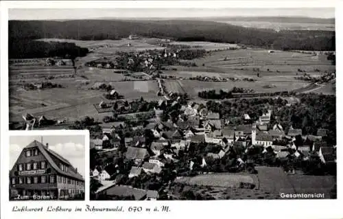 Ak Loßburg im Schwarzwald, Fliegeraufnahme, Gebäude 'Zum Bären'