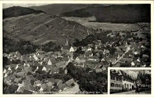 Ak Ehrenstetten Ehrenkirchen im Breisgau, Fliegeraufnahme, Gasthaus Zum Adler