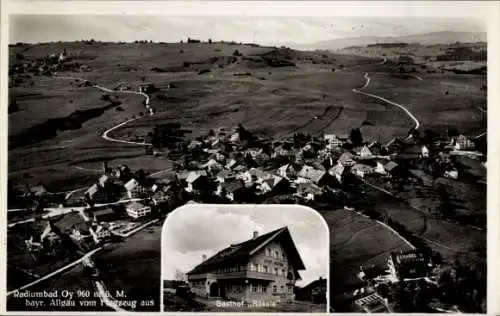 Ak Oy Mittelberg im Allgäu, Fliegeraufnahme, Gasthof Rössle
