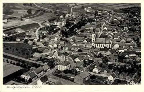 Ak Langenlonsheim an der Nahe Pfalz, Fliegeraufnahme