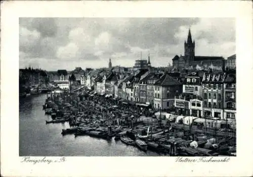 Ak Königsberg Ostpreußen, Unterer Fischmarkt