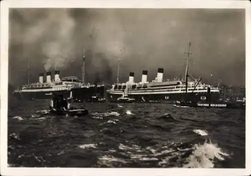 Ak Hamburg, Hafen, Turbinen Schnelldampfer Cap Arcona, HSDG, Cap Polonio