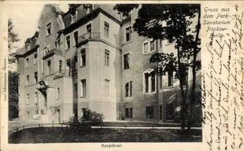 Ak Berlin Pankow, Park-Sanatorium, Hauptfront