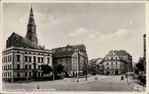 Ak Świdnica Schweidnitz Schlesien, Niedertorplatz