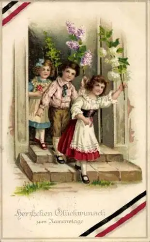 Ak Glückwunsch Namenstag, Kinder
