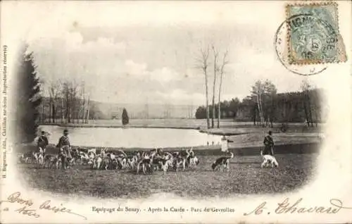 CPA Equipage du Soury, Après la Curée, Parc de Gevrolles