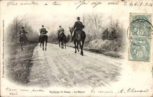 CPA Equipage du Soury, Depart