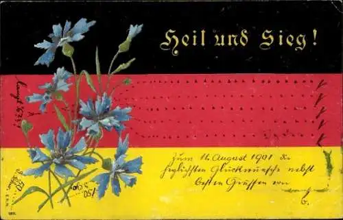 Ak Heil und Sieg, Flagge schwarz-rot-gold