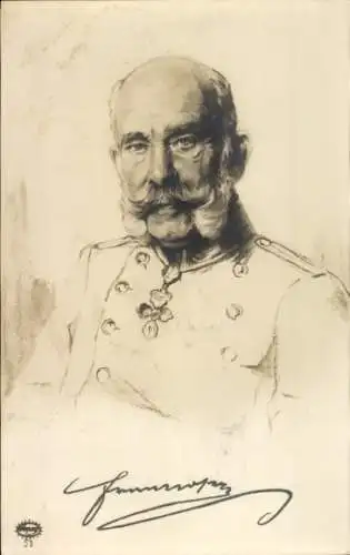 Künstler Ak Kaiser Franz Joseph I., Portrait