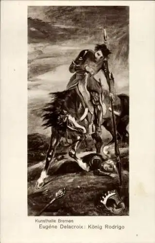 Künstler Ak Delacroix, Eugéne, König Rodrigo
