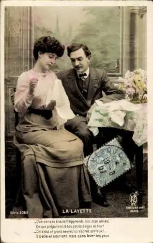 Ak Liebespaar, La Layette