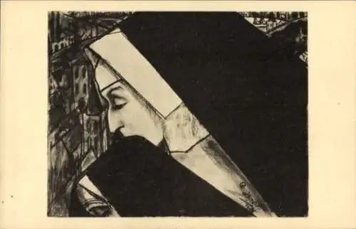 Künstler Ak Toorop, J., Nonne, Gemaltes Porträt