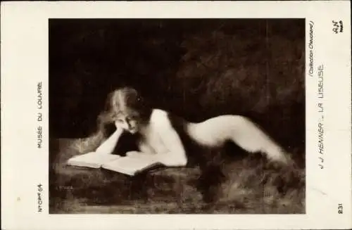 Ak Paris I Louvre, Akt einer lesenden Frau