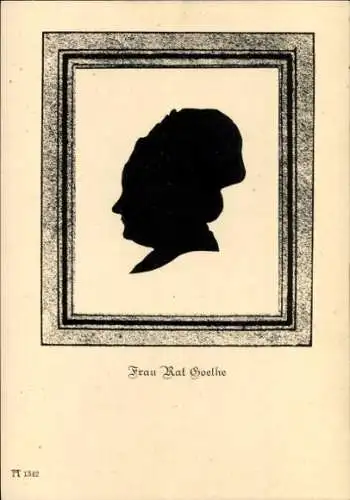Ak Weimar in Thüringen, Frau Rat Goethe, Scherenschnitt um 1780